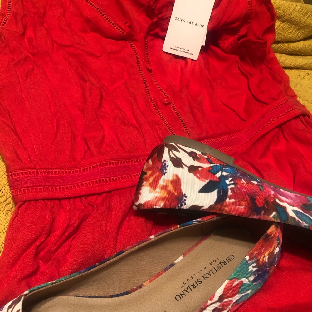 Brand new red sundress by Skies are Blue flats
